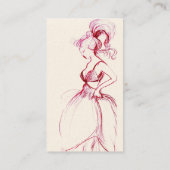 Carte De Visite MODE BEAUTÉ, dessin blanc rouge (Dos)