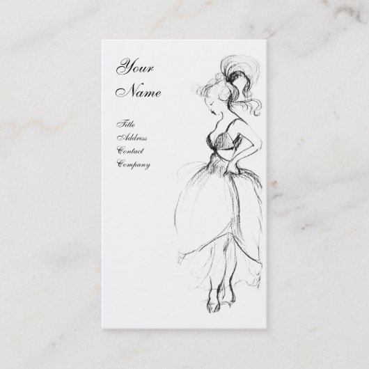 Carte De Visite MODE BEAUTÉ, noir et blanc (Devant)
