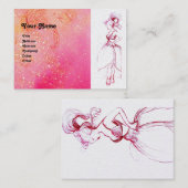 Carte De Visite MODE BEAUTÉ, perle blanche rose rouge (Devant / Derrière)