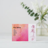 Carte De Visite MODE BEAUTÉ, perle blanche rose rouge (Debout devant)