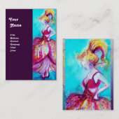 Carte De Visite MODE BEAUTÉ rouge rose bleu vert pourpre (Devant / Derrière)