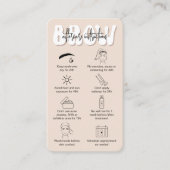 Carte De Visite Mode Beige Brow Instructions de soins postérieurs  (Devant)