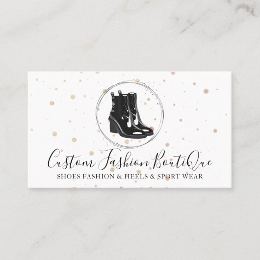 Carte De Visite Mode Boutique Black Winter Chaussures (Devant)