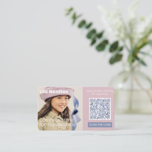Carte De Visite Mode Boutique Code QR (Debout devant)