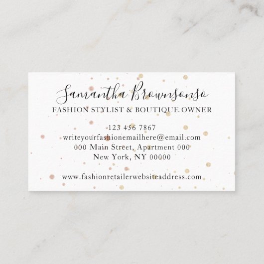 Carte De Visite Mode Boutique Maison intérieure Chaussures (Dos)