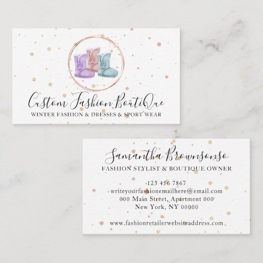 Carte De Visite Mode Boutique Maison intérieure Chaussures (Devant / Derrière)