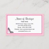 Carte De Visite Mode Boutique rose et noir Zebra Stiletto (Dos)