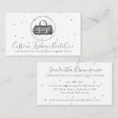 Carte De Visite Mode Boutique Silver Fourre-tout Portefeuille rayé (Devant / Derrière)