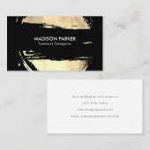 Carte De Visite Mode brossé or et noir (Devant / Derrière)