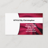Carte De Visite Mode Burgundy Fabric personnalisé Photo QR Code (Dos)