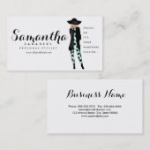 Carte De Visite Mode/carte personnelle d'illustration de fille de (Devant / Derrière)