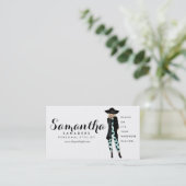 Carte De Visite Mode/carte personnelle d'illustration de fille de (Debout devant)