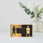 Carte De Visite Mode Classique Luxe Ajouter Votre Texte Pour-Lui (Debout devant)