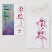 Carte De Visite MODE DE BEAUTÉ, perle blanche rose rouge (Devant / Derrière)