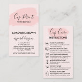 Carte De Visite Mode d'emploi de la coupe moderne rose (Devant / Derrière)