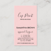 Carte De Visite Mode d'emploi de la coupe rose moderne Logo (Devant)