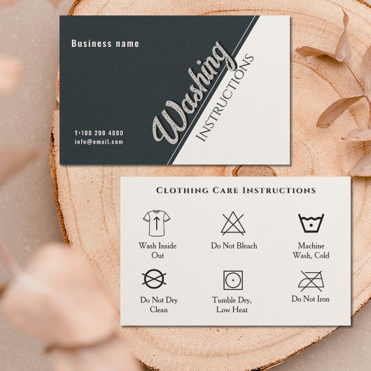 Carte De Visite Mode d'emploi des vêtements mode d'emploi noir bla