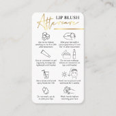 Carte De Visite Mode d'emploi Lie Blush Care Logo PMU Blanc & Or (Devant)