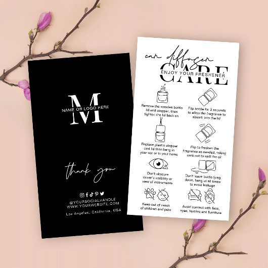 Carte De Visite Mode d'emploi moderne pour les Diffuseurs