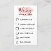 Carte De Visite Mode d'emploi moderne rose Logo personnalisable (Dos)