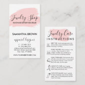 Carte De Visite Mode d'emploi rose moderne 5 Bijoux (Devant / Derrière)