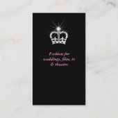 Carte De Visite Mode dentelle rose Couronne Tiara Moderne (Dos)