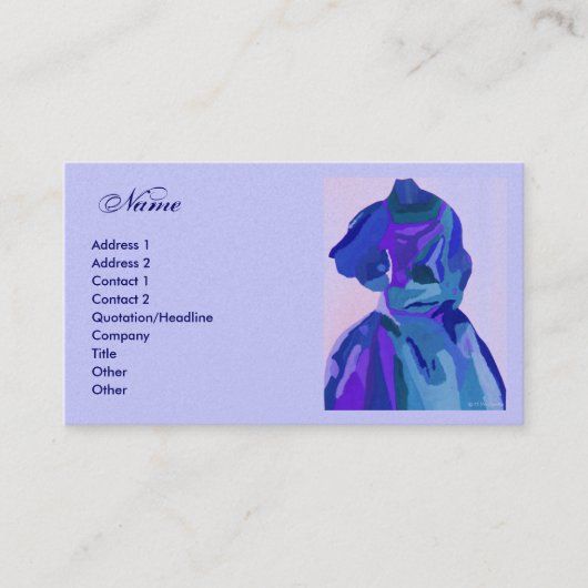 Carte De Visite Mode Designer Blue Dress I (Devant)