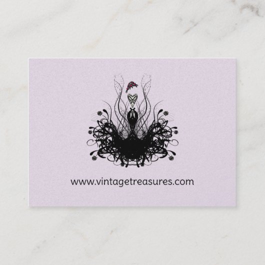 Carte De Visite Mode Diva - avec fleurs (Dos)