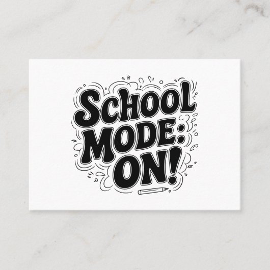 Carte De Visite Mode école : ON ! , Conception Vintage (Devant)