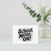 Carte De Visite Mode école : ON ! , Conception Vintage (Debout devant)