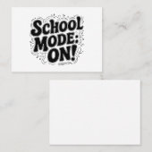 Carte De Visite Mode école : ON ! , Conception Vintage (Devant / Derrière)