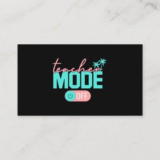 Carte De Visite Mode Enseignant Happy Dernier Jour De L'École Été (Devant)