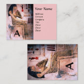 Carte De Visite MODE ET BEAUTÉ DE L'EGYPTE ANTIQUE MONOGRAM rose (Devant / Derrière)