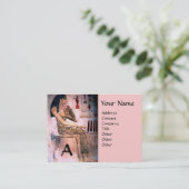 Carte De Visite MODE ET BEAUTÉ DE L'EGYPTE ANTIQUE MONOGRAM rose (Debout devant)