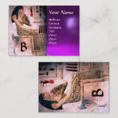 Carte De Visite MODE ET BEAUTÉ DE L'EGYPTE ANTIQUE MONOGRAM violet (Devant / Derrière)