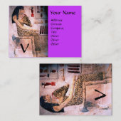 Carte De Visite MODE ET BEAUTÉ DE L'EGYPTE ANTIQUE MONOGRAM violet (Devant / Derrière)