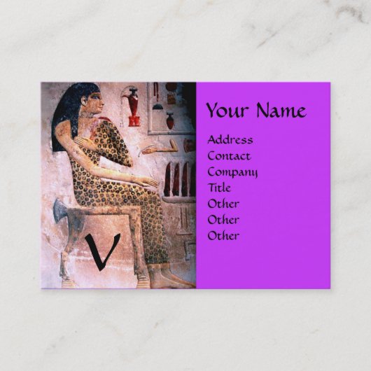 Carte De Visite MODE ET BEAUTÉ DE L'EGYPTE ANTIQUE MONOGRAM violet (Devant)