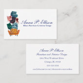 Carte De Visite Mode et illustration empilée à la mode de chaises (Devant / Derrière)