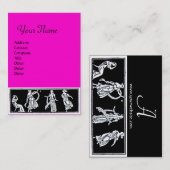Carte De Visite MODE FEMME ANTIQUE MONOGRAM rose noir blanc (Devant / Derrière)
