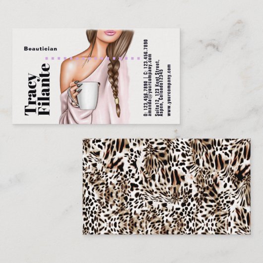 Carte de visite mode Glam Chic (Devant / Derrière)