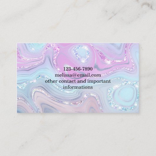 Carte De Visite Mode Holographique Iridescente (Dos)