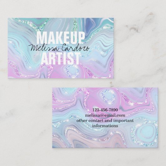 Carte De Visite Mode Holographique Iridescente (Devant / Derrière)