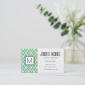 Carte De Visite Mode jaune bleue d'ikat tribal moderne (Debout devant)