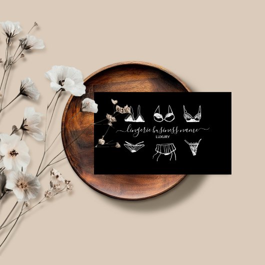 Carte De Visite Mode lingerie noir