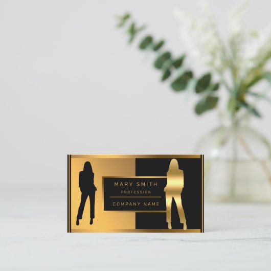 Carte De Visite Mode luxe Ajouter votre texte (Debout devant)