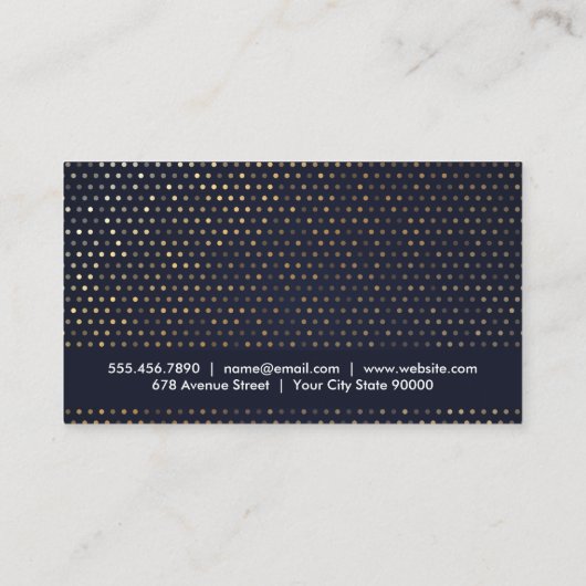 Carte De Visite Mode | Luxe | Motif doré profond (Dos)