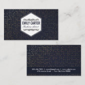 Carte De Visite Mode | Luxe | Motif doré profond (Devant / Derrière)