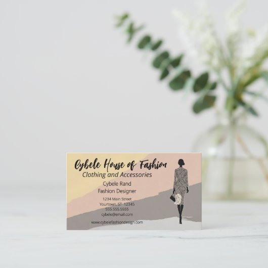 Carte De Visite Mode Modèle Vêtements Mode (Debout devant)