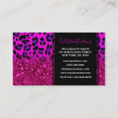 Carte De Visite Mode moderne Parties scintillant rose violet Leopa (Dos)