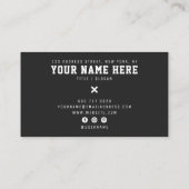 Carte De Visite Mode moderne tendance noir camo motif designer (Dos)